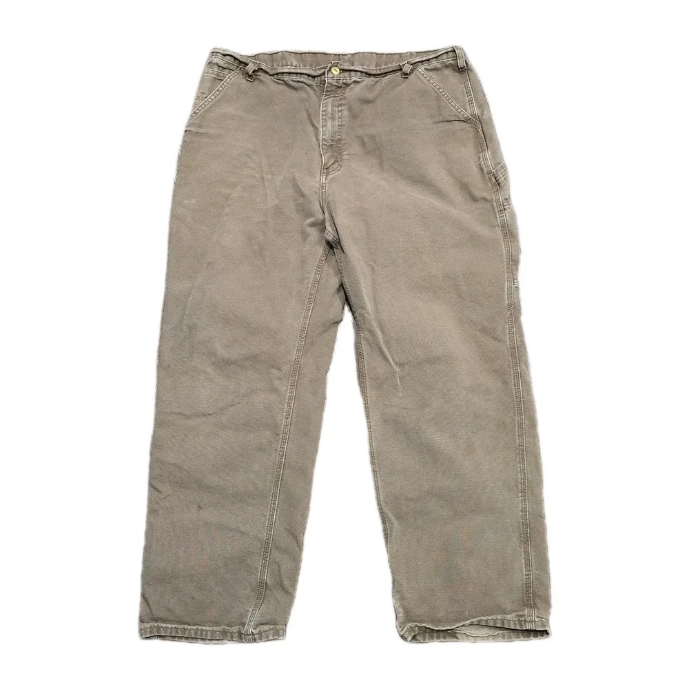 Carhartt B11 CHT Duck Canvas Work Pants 38x32 Chestnut Brown USA Fabric Distress